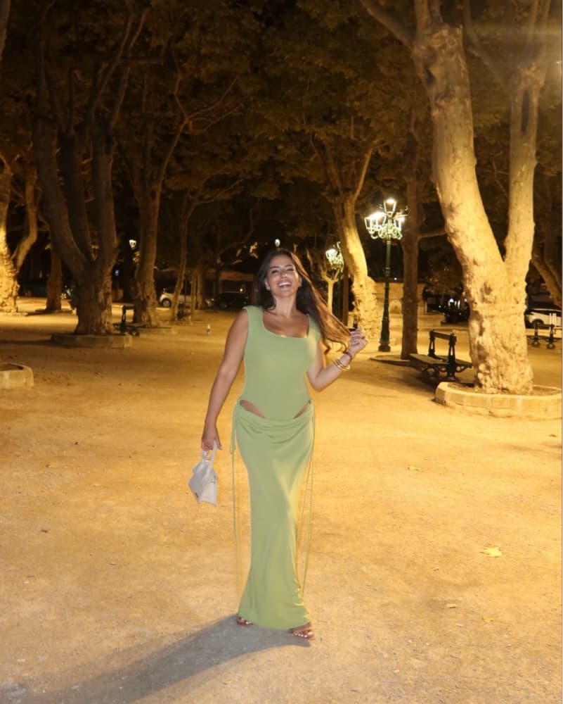 Arakii Green Draped Cut Out Maxi Dress - Image 6
