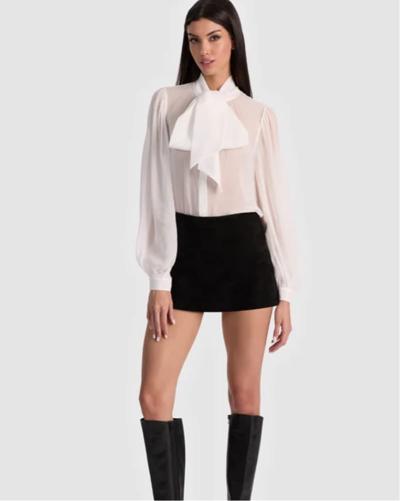 Alice + Olivia White Brentley Blouse  - Image 2