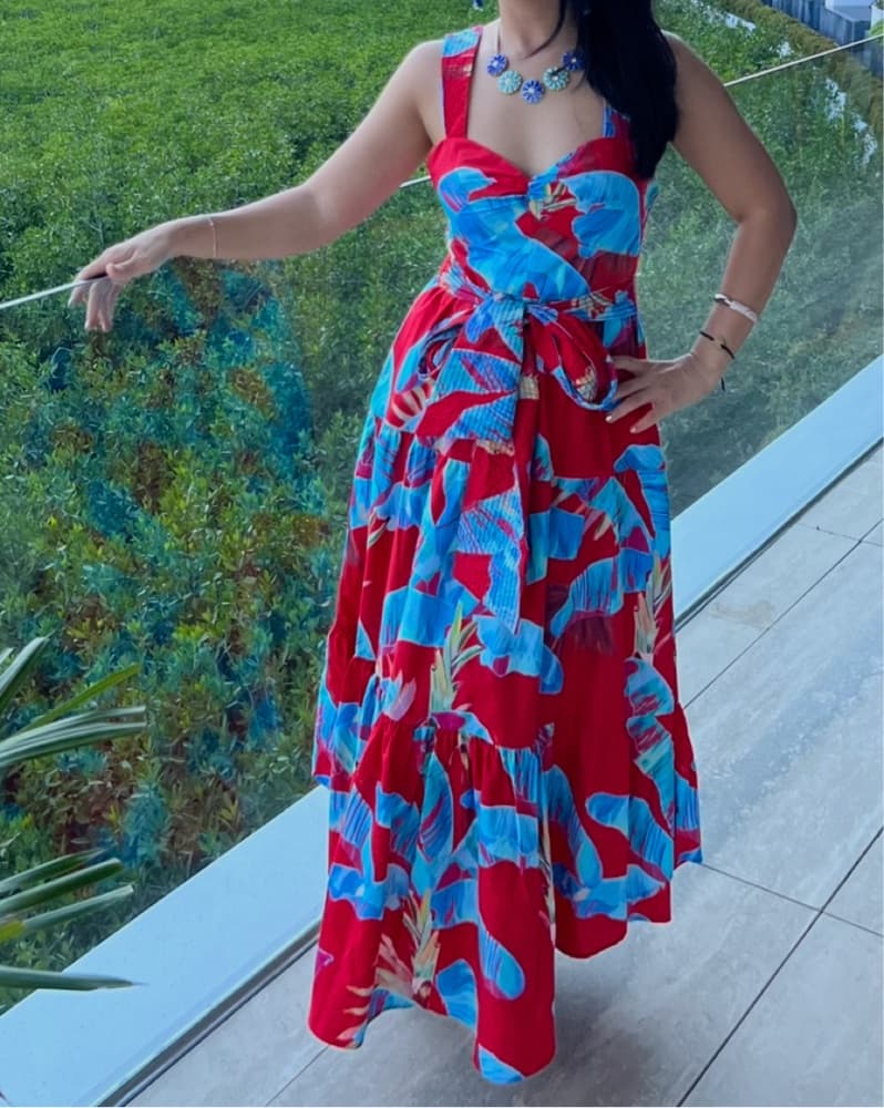 Vibrant Floral Maxi Dress FARM RIO XS - Image 3