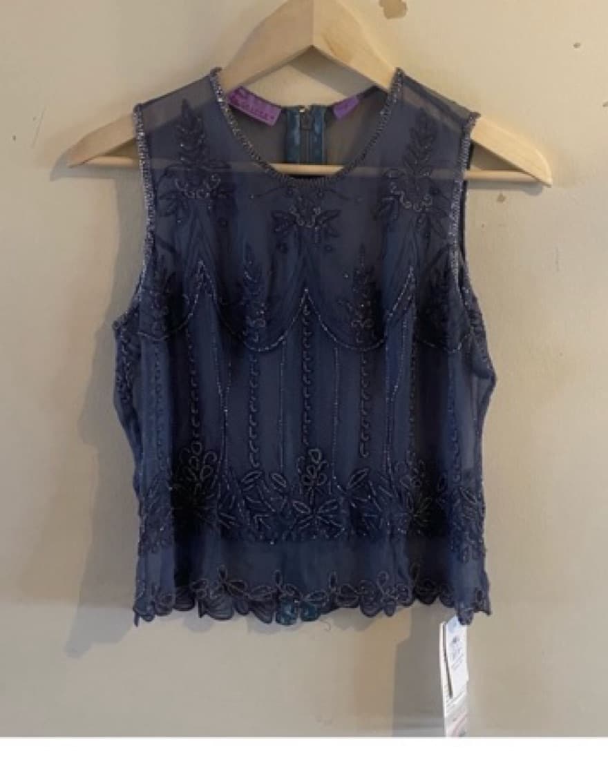 Beaded Sheer Silk Top - Image 2