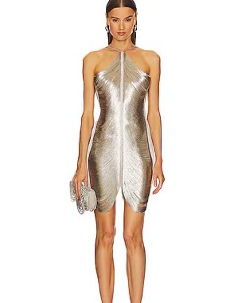 Cult Gaia Mara Fringe Dress Silver XS/0 - Image 4