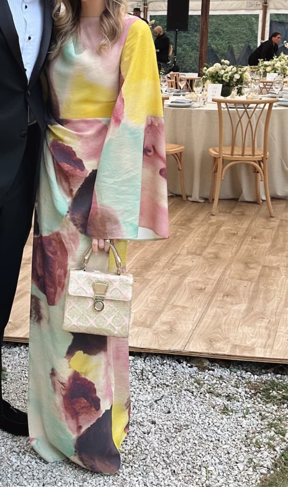 Twist Front Astract Watercolor Maxi  - Image 1