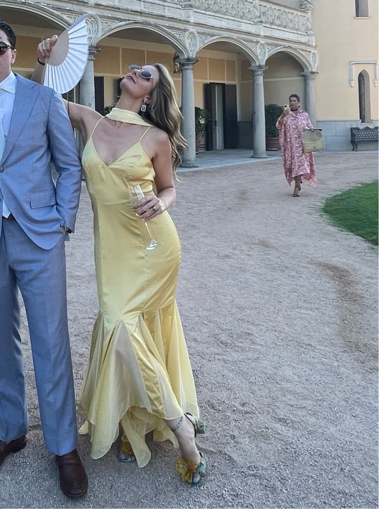 Ms. Godet Maxi Slip Dress In Yellow - Image 1