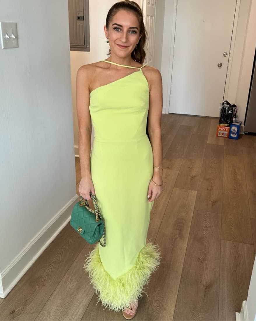 Feathery Lime Green Dress - Image 1