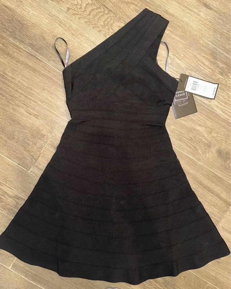 Herve Leger One Shoulder Dress - Image 3