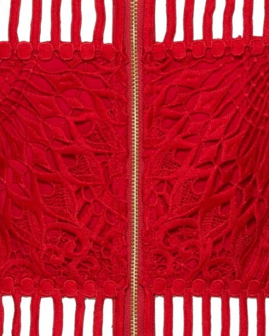 SAYLOR Red Lace Cold Shoulder Top - Image 6