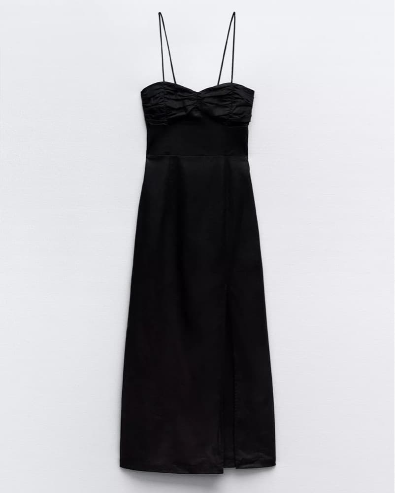 Black Linen Zara Maxi Dress - Image 1