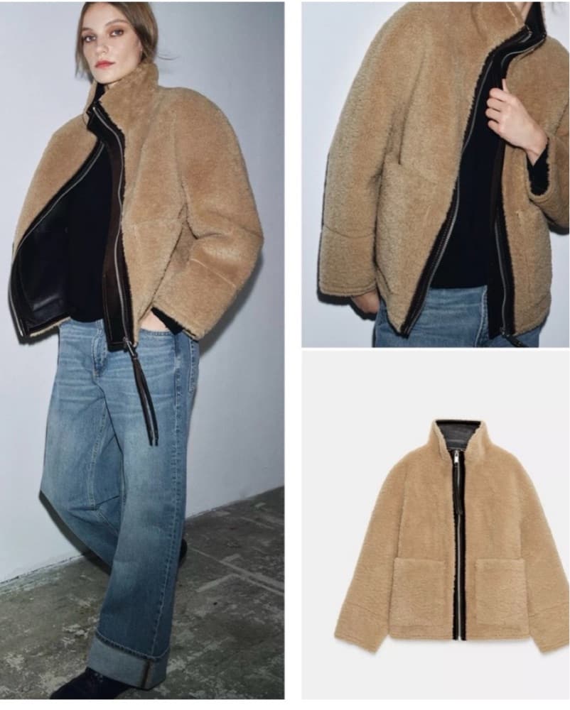 Shearling Double Faced Tan Teddy Coat  - Image 2