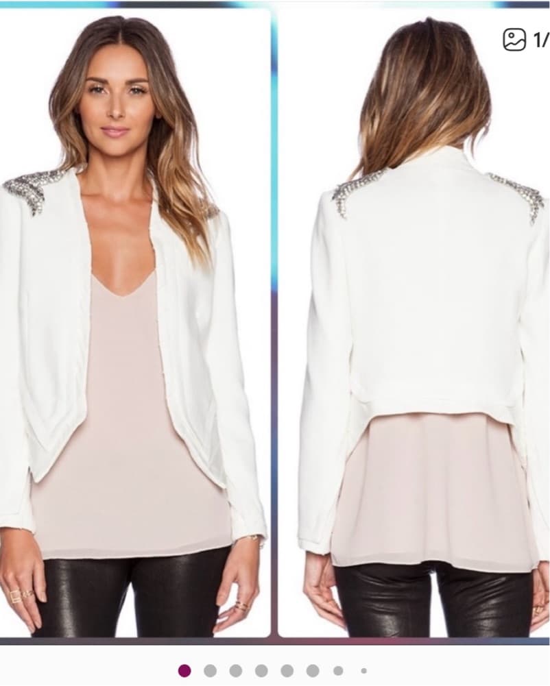 Haute Hippie Raw Edge Beaded Open Blazer - Image 1