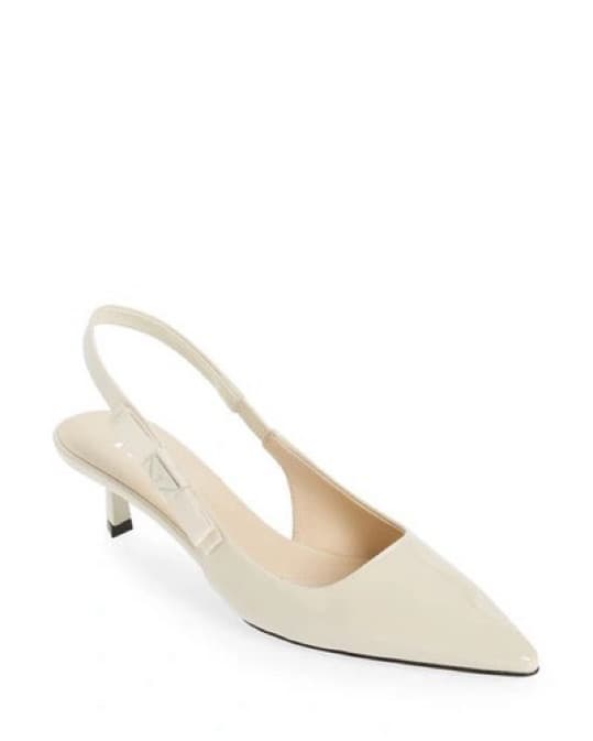 $1,220 Prada Ivory Bow Slingback Pumps - Image 4