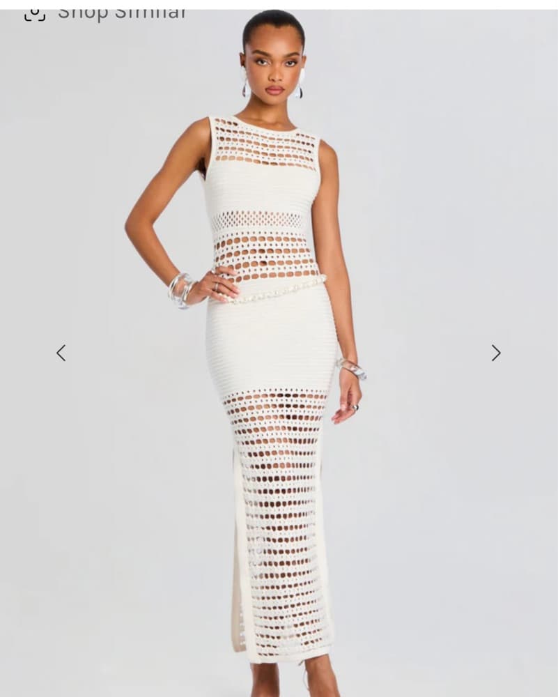 Retrofete Kylan Knit Crochet Dress - Image 1
