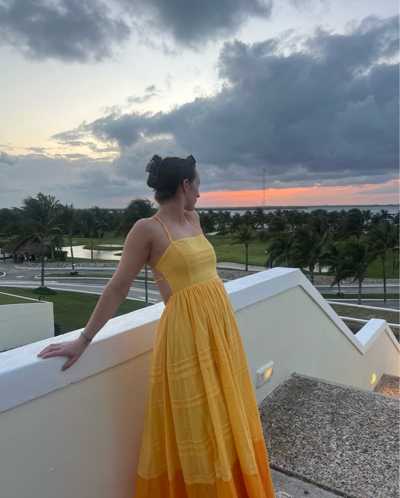 Orange/Yellow Staud Maxi Dress - Image 4