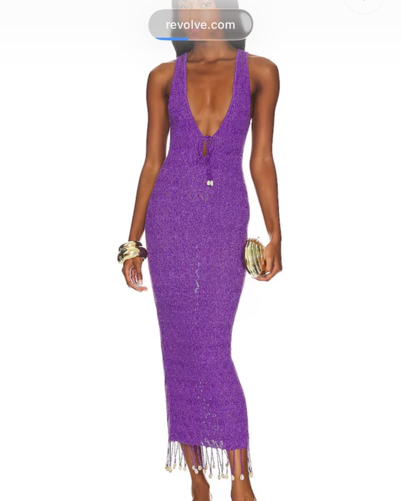 Camila Coelho Purple Abeni Keyhole Dress - Image 1