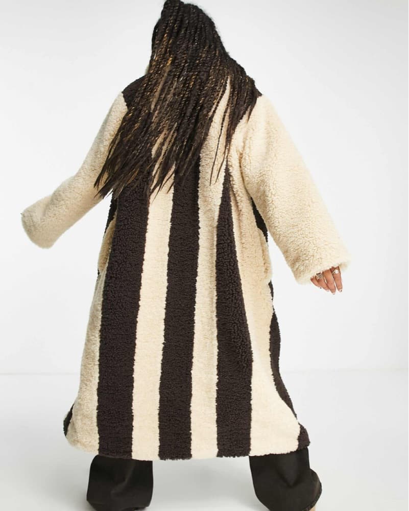 Cozy Striped Teddy Coat - Image 1