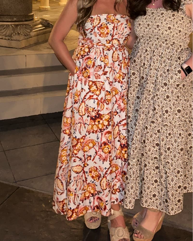 ALC Floral Strapless Dress - Image 4