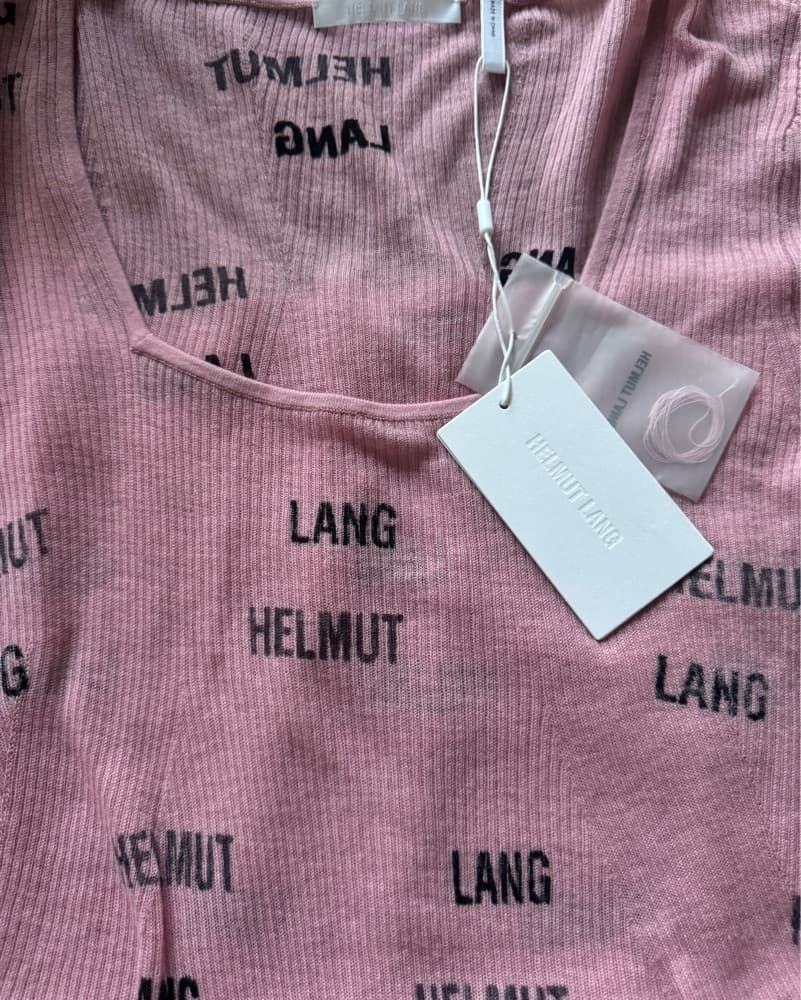 Helmut Lang - Pink Logo Knit  - Image 4