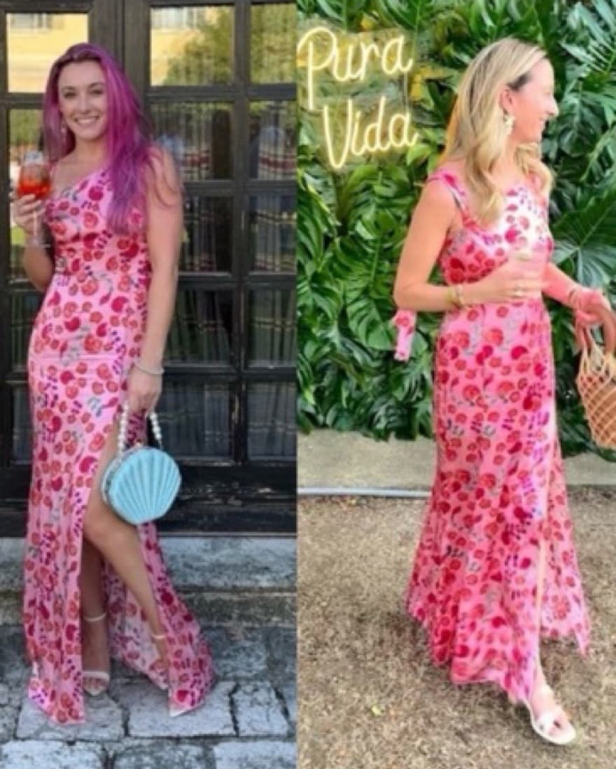 SALONI Floral Leona High Slit Maxi Dress - Image 2