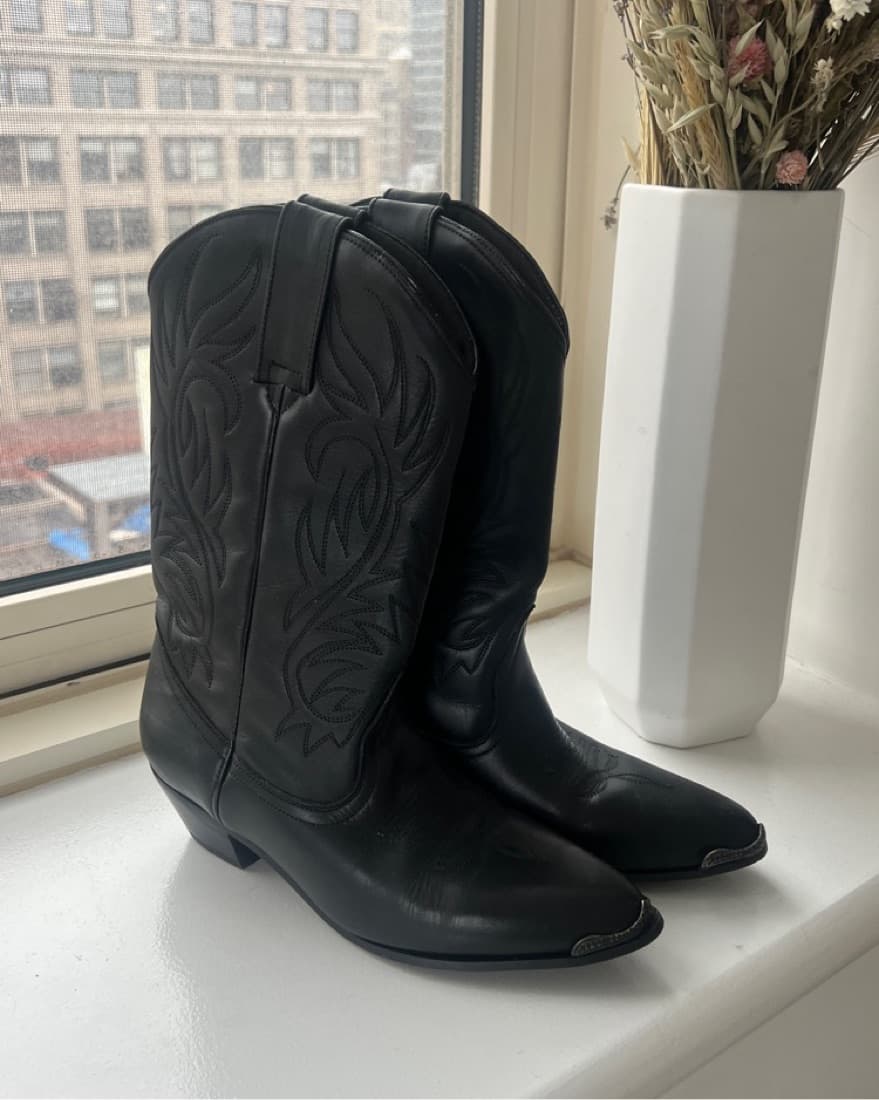 Black Cowgirl Boots - Image 1