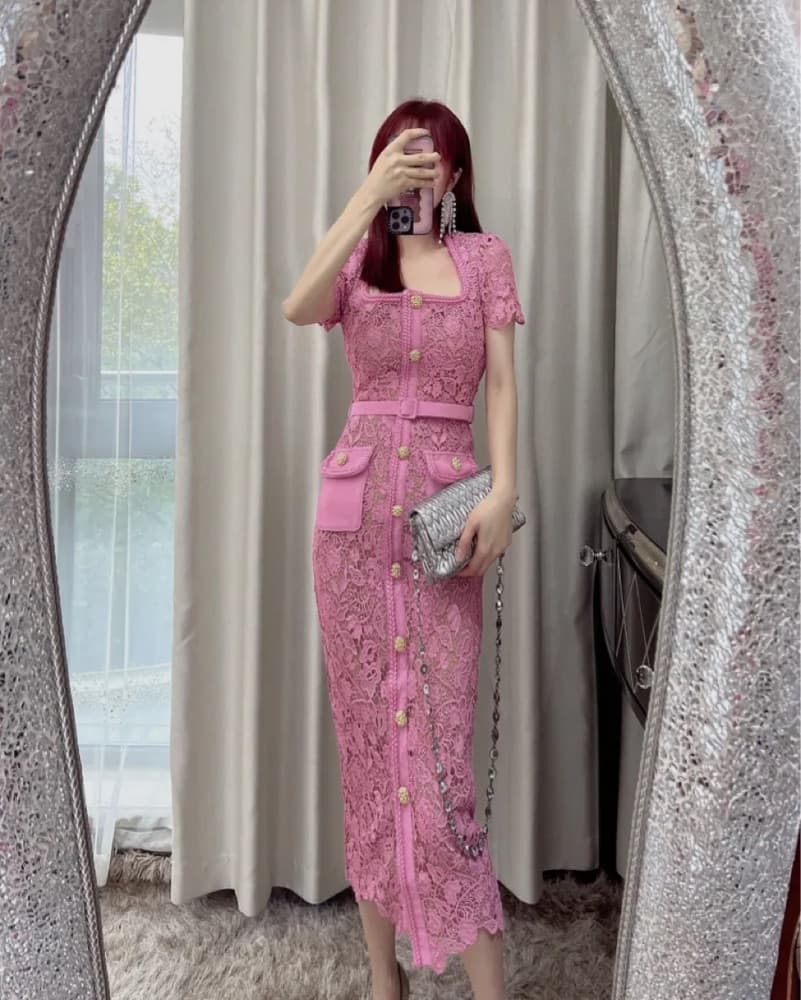Self Portrait Lace Midi Dress - Image 2