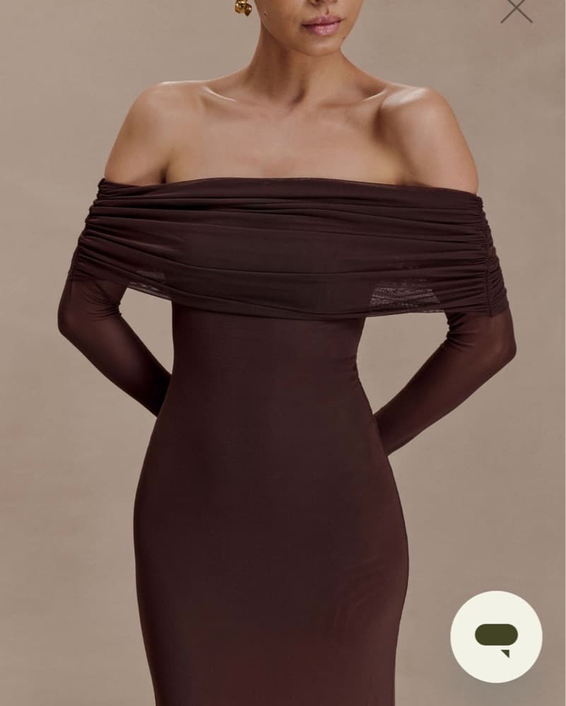 Meshki Josie Off Shoulder Mesh Maxi  - Image 3