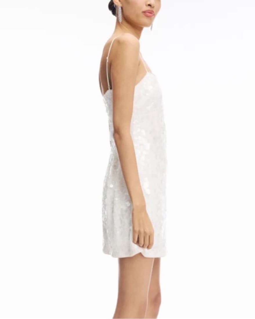 SIMKHAI Lollie Mini Dress, white sequins - Image 2
