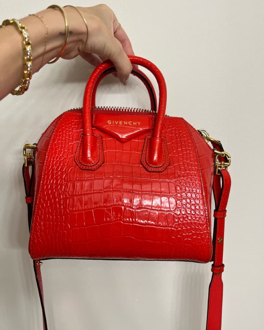 Red Givenchy Snakeskin Purse / Bag - Image 1