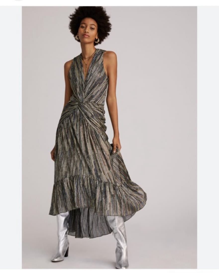 MISA Metallic Maxi Dress - Image 4