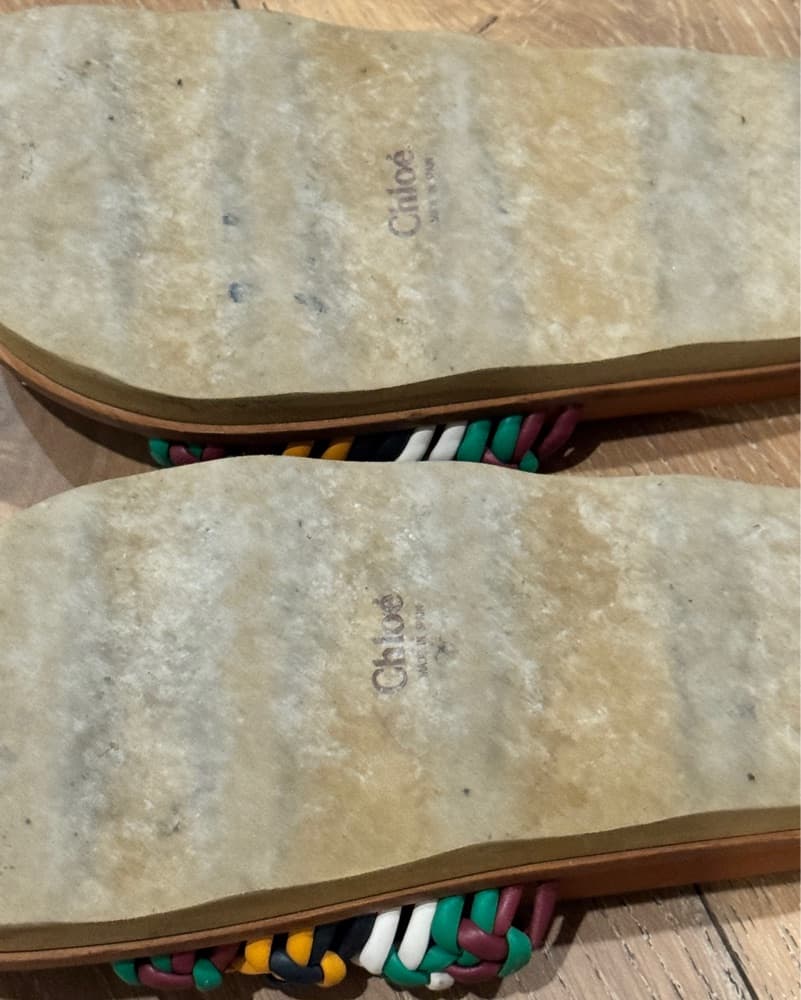 CHLOÉ Vibrant Woven Slide Sandals - Image 2