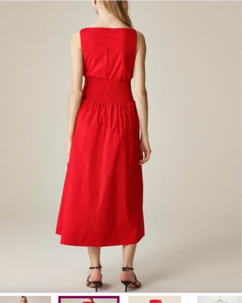 Red V-Neck Midi Dress - Image 2