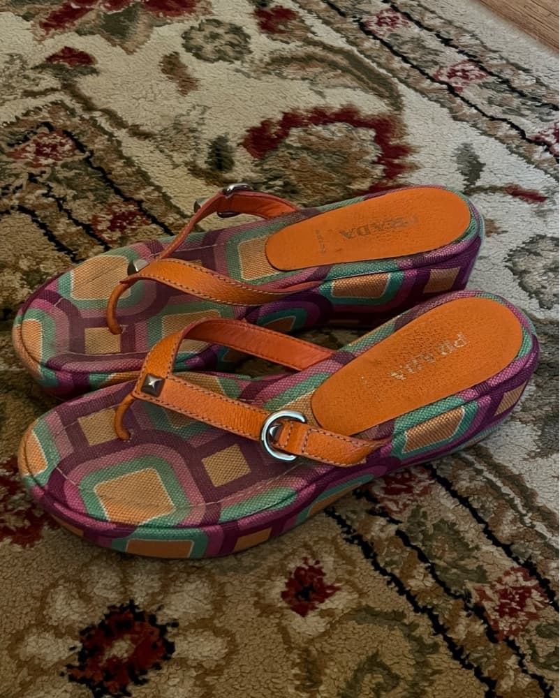 Prada Platform Printed Sandals - Image 1