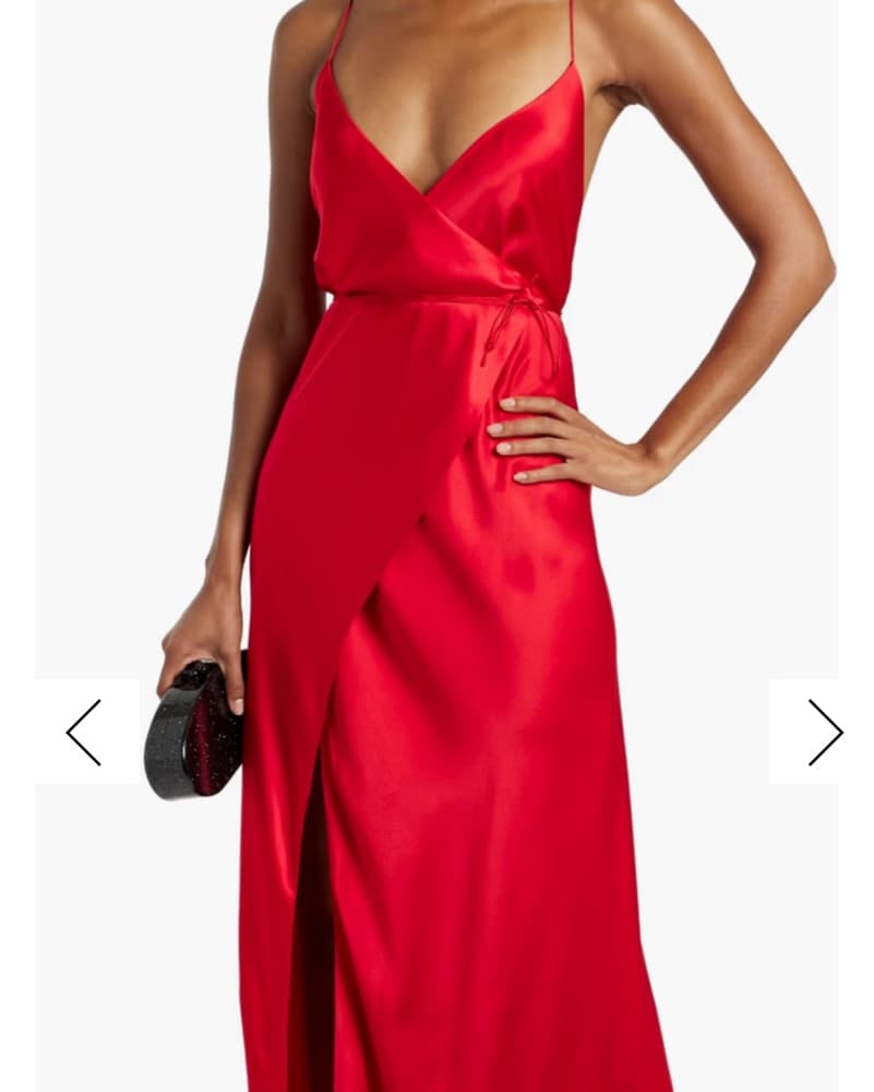Michelle Mason Satin Wrap Dress - Image 3