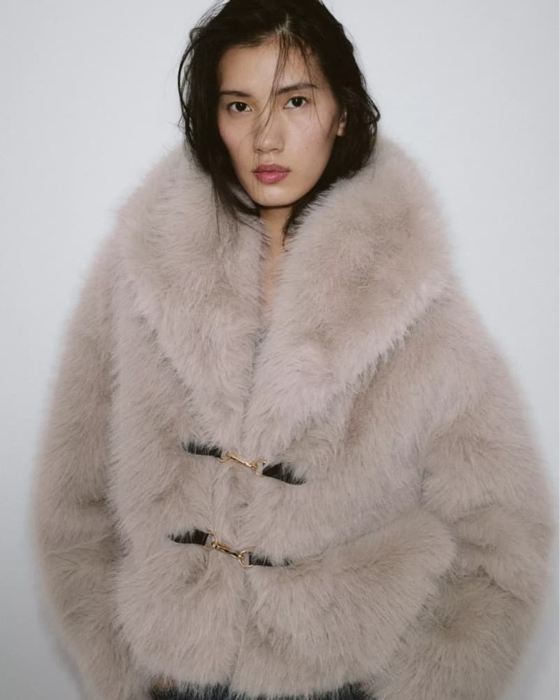 Beige Faux Fur Coat - Image 2