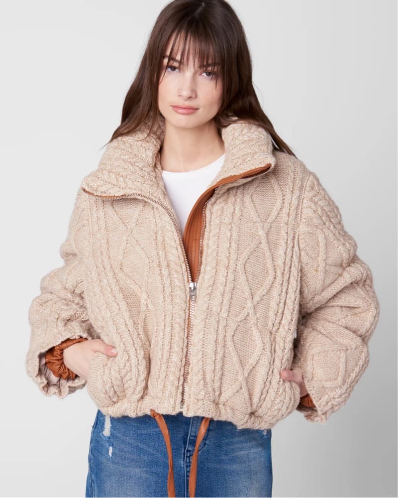 ANTHROPOLOGIE Cozy Knit Puffer Jacket - Image 1