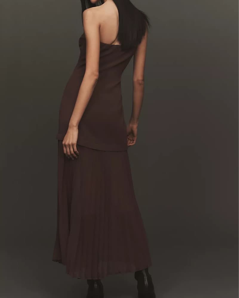Brown Anthropologie Strapless Dress - Image 2