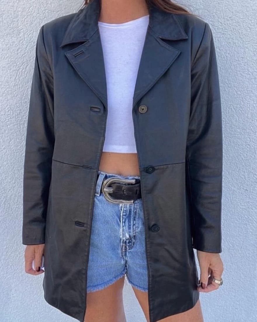 Vintage Leather Blazer - Image 1