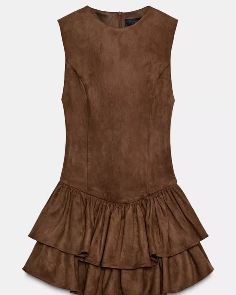 Zara Faux Suede Romper Dress - Image 2