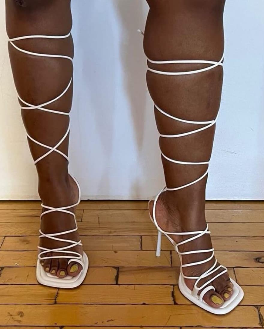 Sportsmax Strap Lace-Up Stiletto Sandals - Image 1