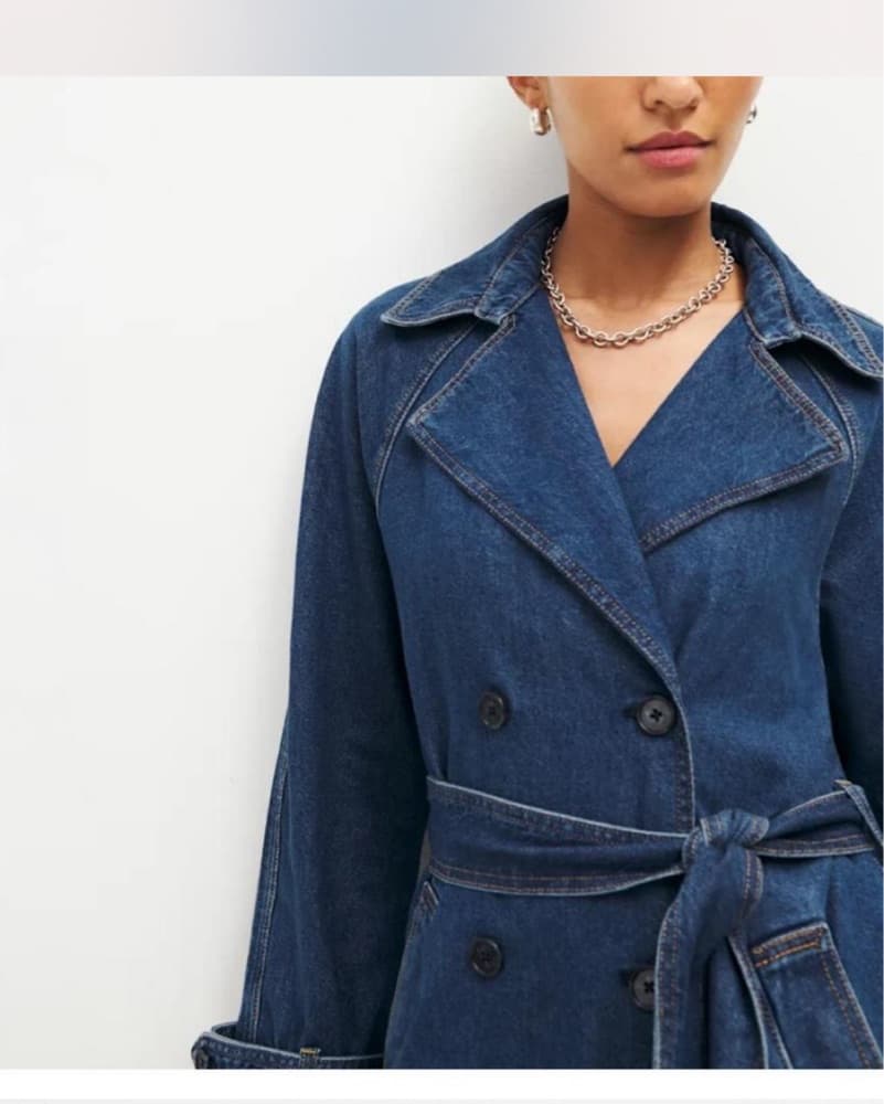 Denim Reformation trench Coat - Image 2