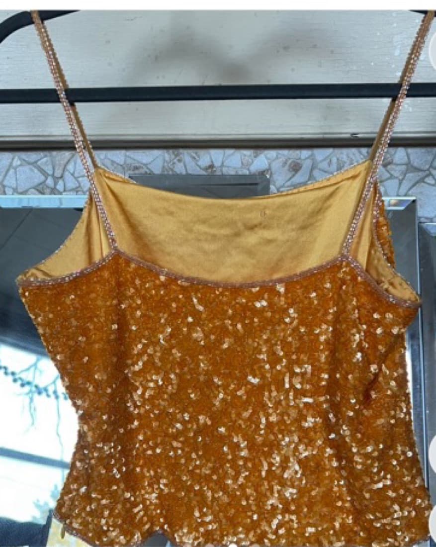 Orange Beaded Sequin top - Image 5