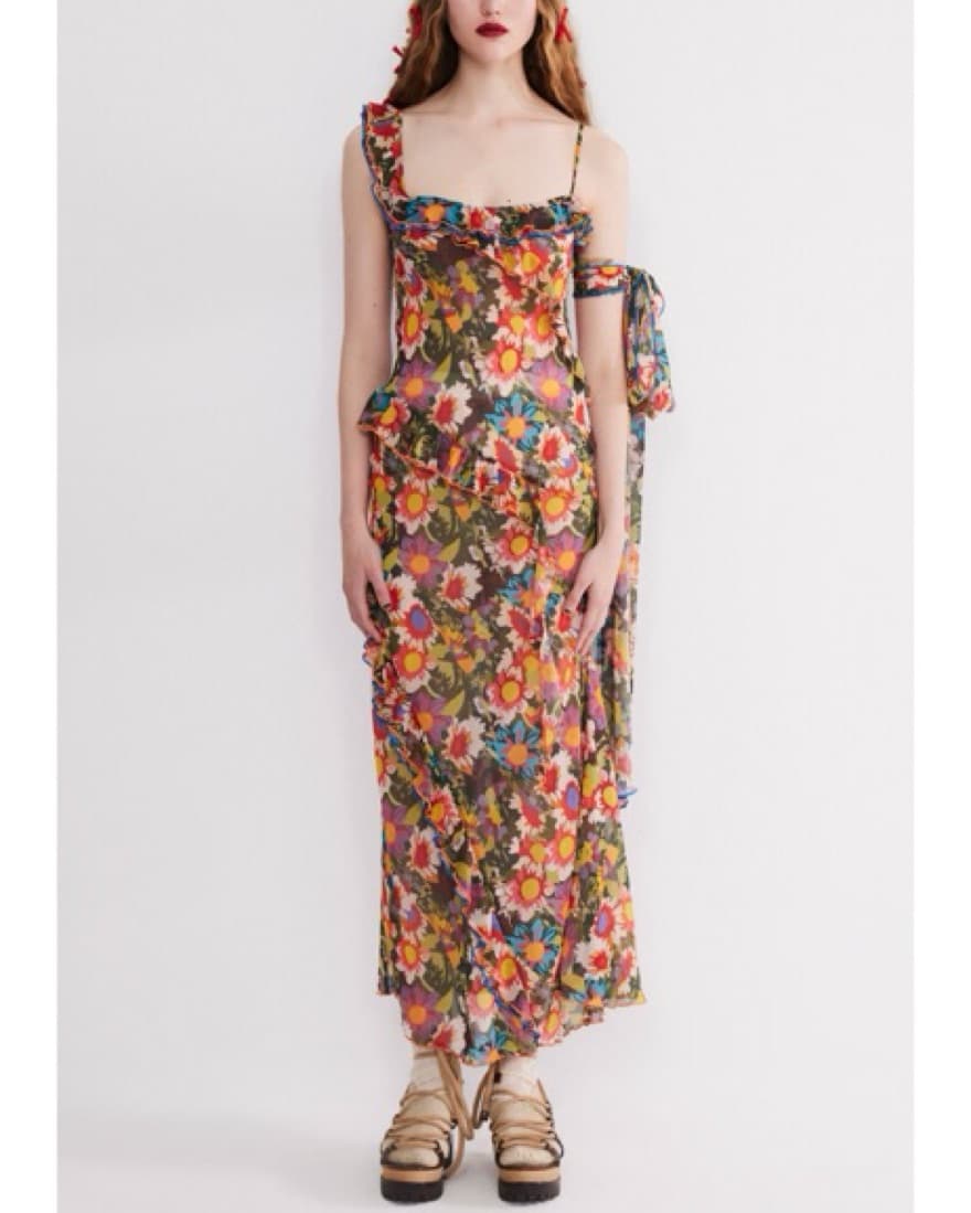 Siedres Floral Ruffled Maxi Dress - Image 4