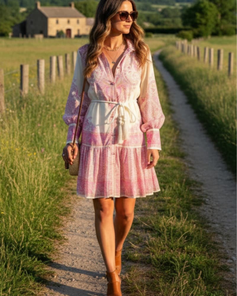 Pink Paisley Dress  - Image 4