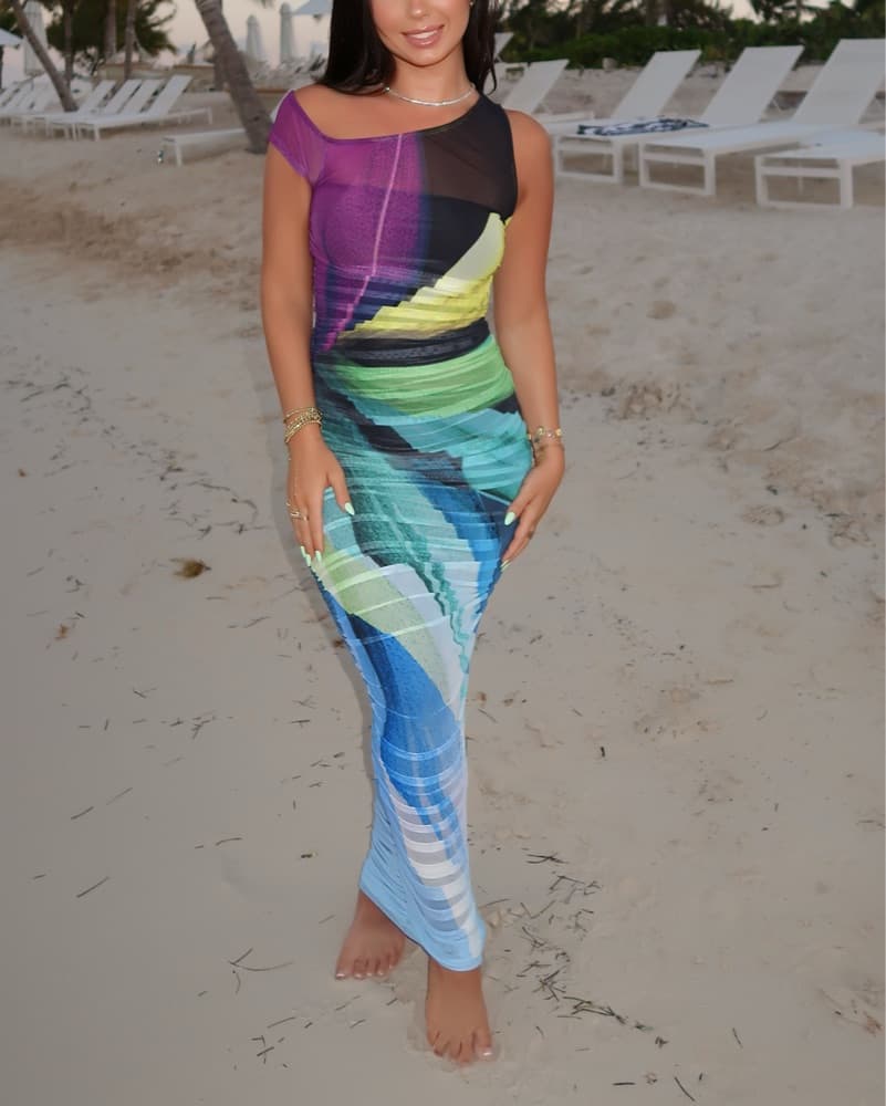 AFRM Biona Asymmetric Maxi Dress - Image 1