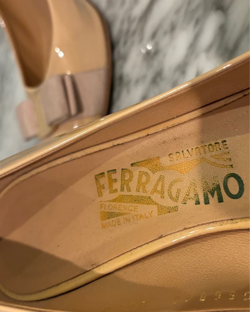 Elegant Nude Patent Leather Pumps - Image 3