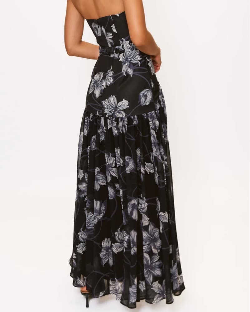 Hutch Black And Floral Strapeless Dress  - Image 3