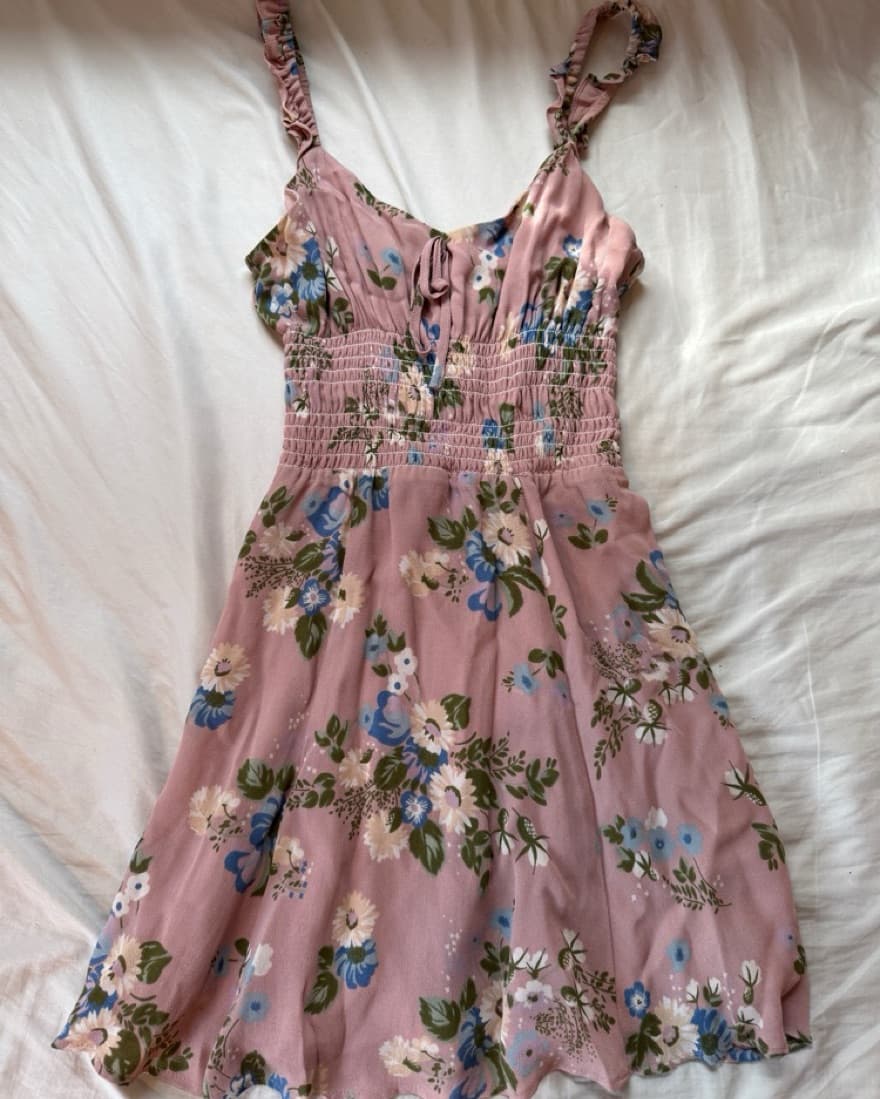 Reformation Pink Floral Dress - Image 1