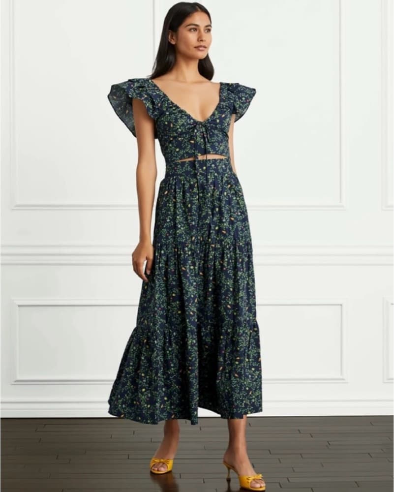 Hill House Navy & Green Top & Skirt Set - Image 1