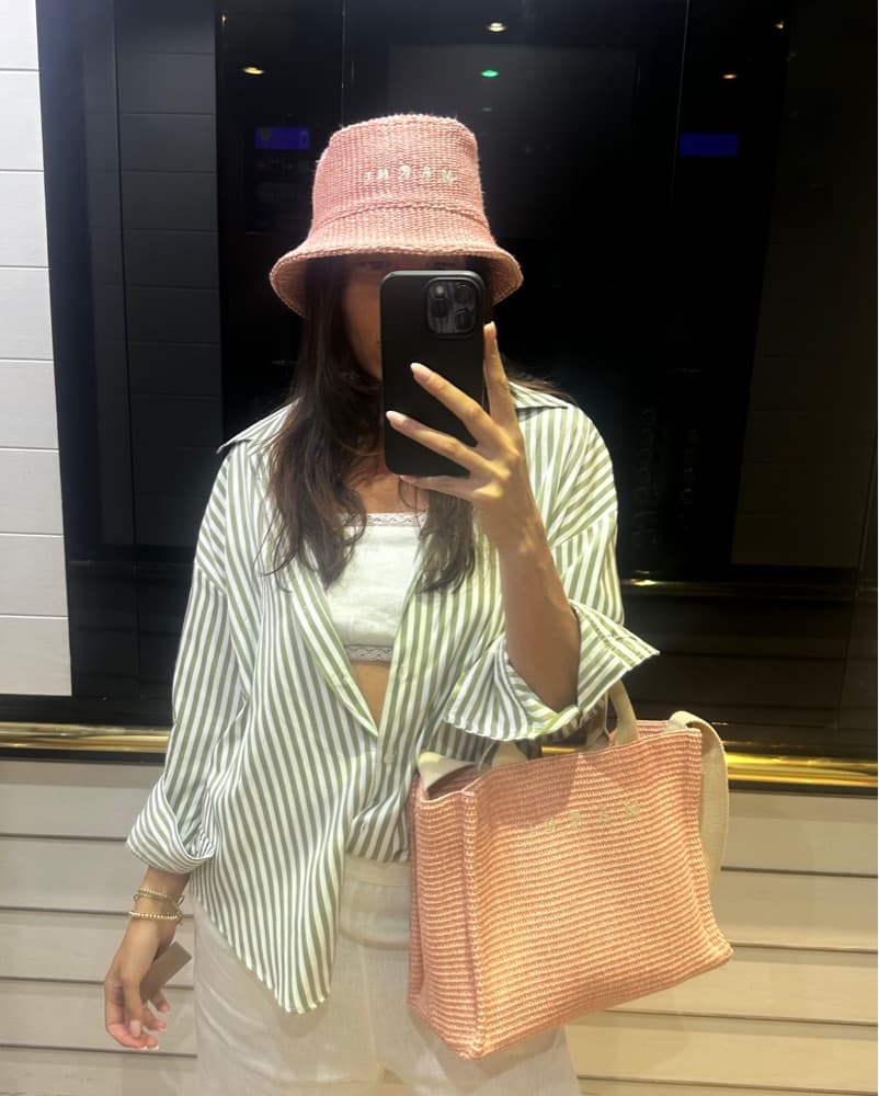Marni - Pink Raffia Bucket Hat - Image 5