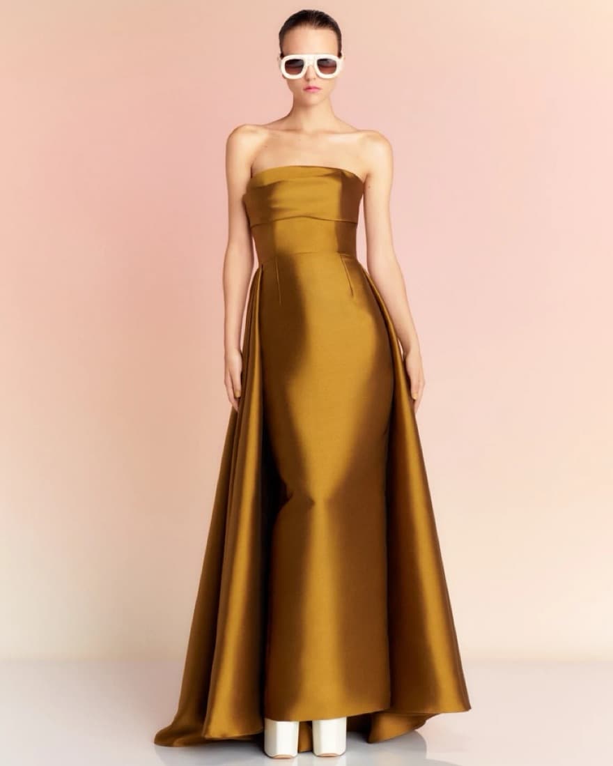 Solace London Tiffany Maxi Dress in Gold - Image 1