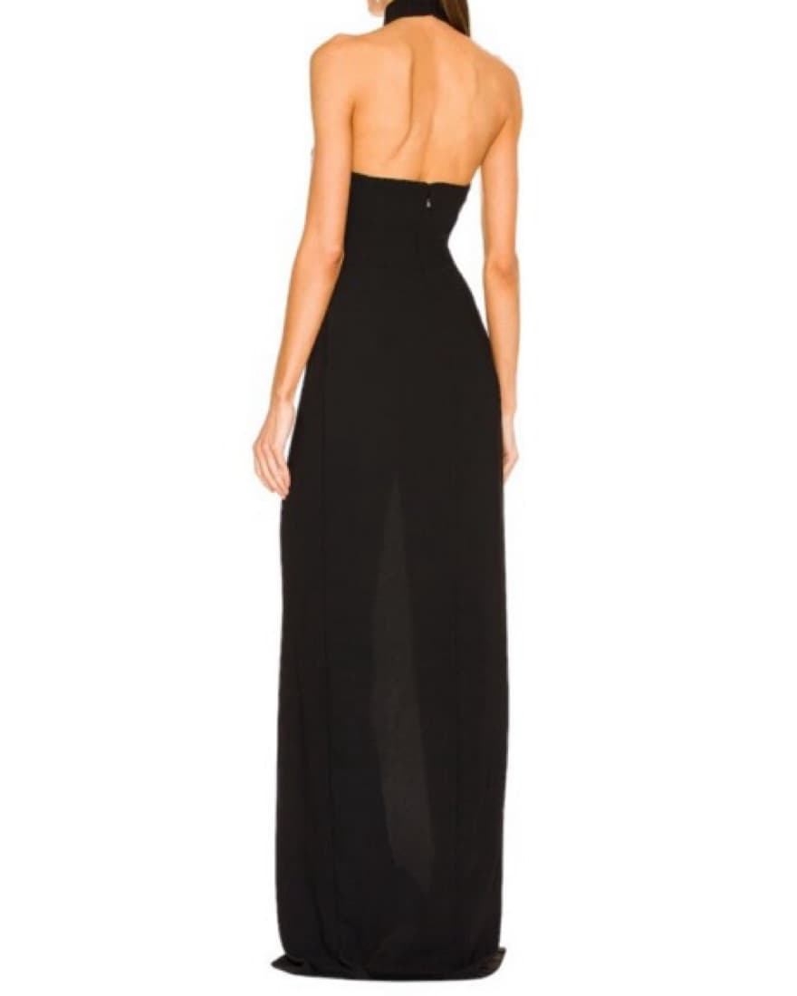 Amanda Uprichard Black Halter Gown  - Image 2