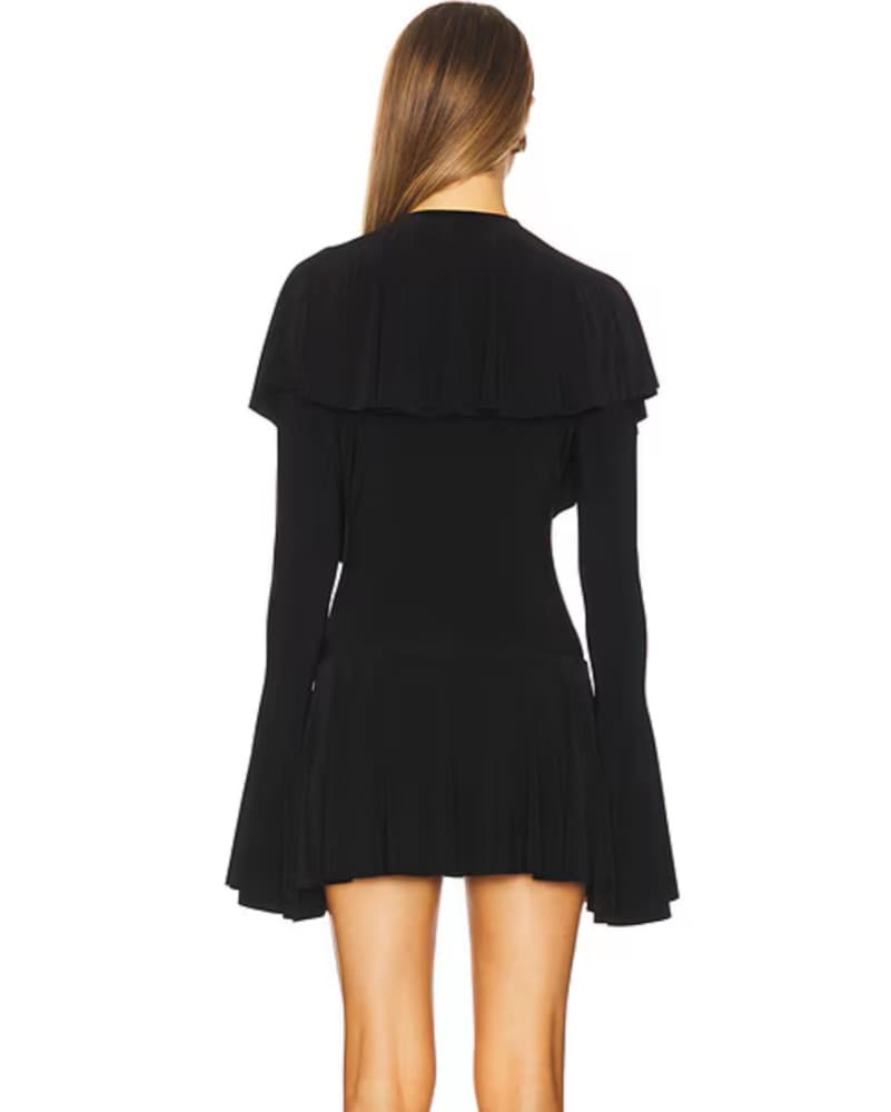Norma Kamali Black Ruffle Mini Dress - Image 3